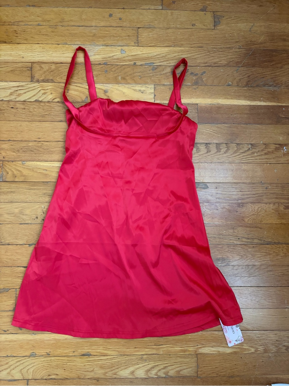 SHEIN Red Satin Mini Slip Dress